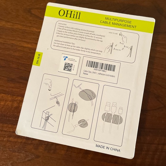 Adhesive Cable and Cord Organizer Clips, 16-Piece Set - Picture 3 of 4